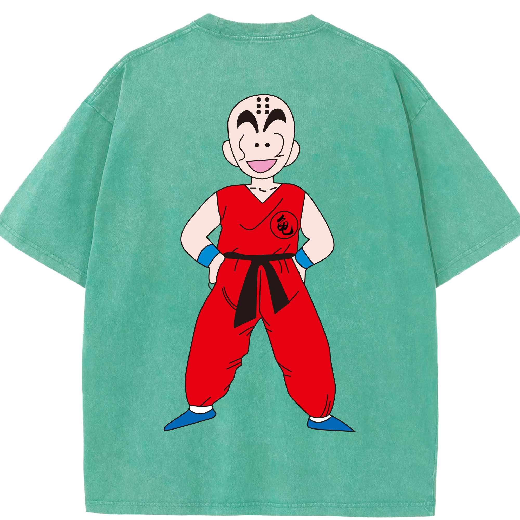 （画像用） ドラゴンボール クリリン DRAGON BALL krillin 綿100% ヴィンテージ風 半袖Tシャツ（背面プリント）